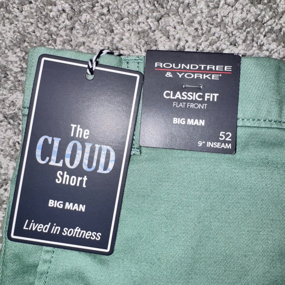 Roundtree & Yorke The Cloud Short Mens Classic Fit Stretch Green 52 NEW